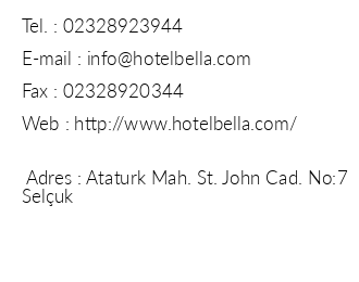 Bella Hotel iletiim bilgileri